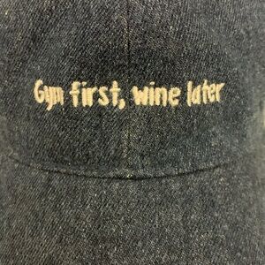 Gym First, Wine Later Jean Demin Cap Baller Baseball Hat